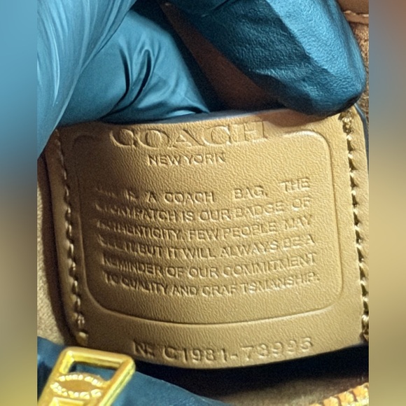 Coach Brown Leather Shoulder Bag with Gold Accents - Picture 9 of 14